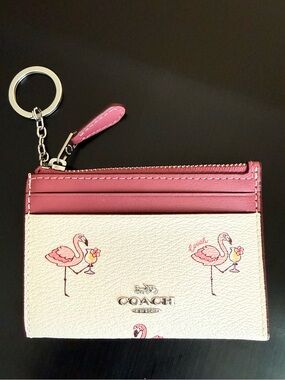 Coach Mini Skinny Flamingo Id Case